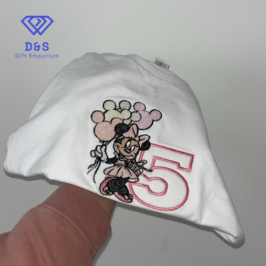 Minnie Embroidered Birthday Tshirt
