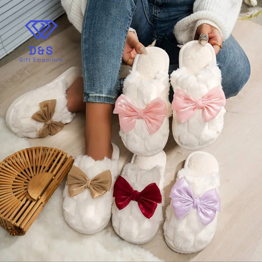 Satin Bow Slippers