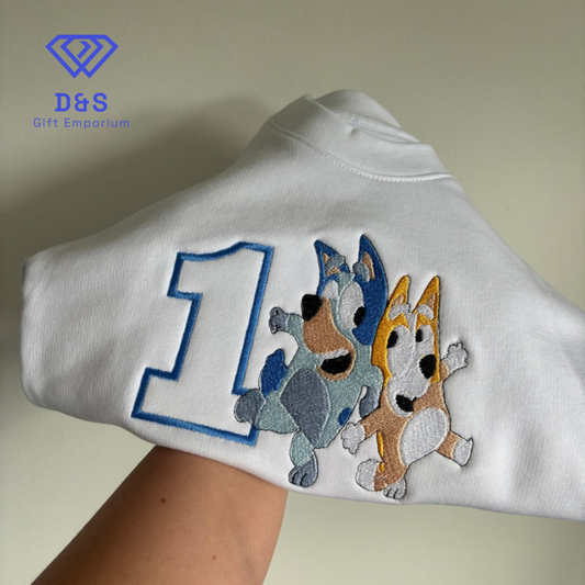 Bluey Embroidered Birthday Jumper