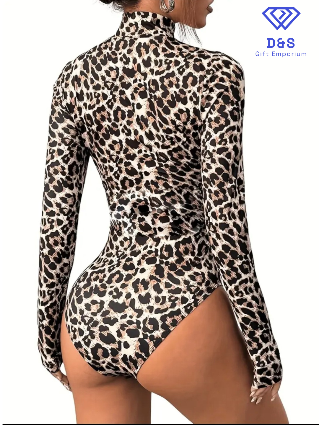 Leopard Print Long Sleeved Bodysuit