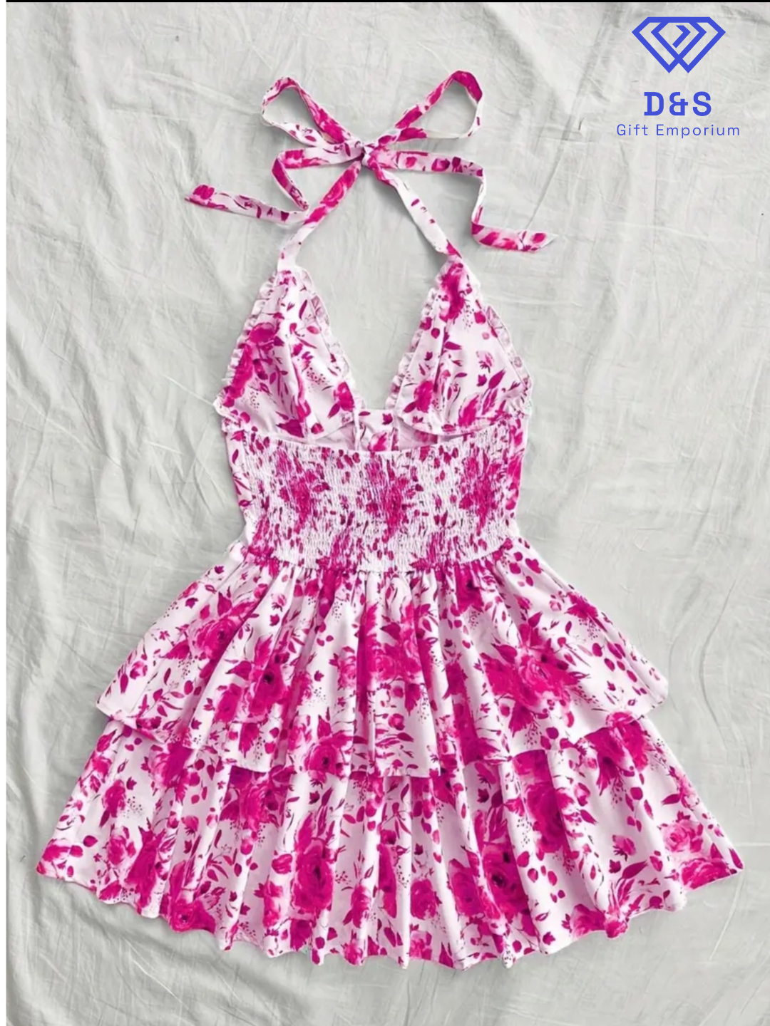 Watercolour Rose Print Dress