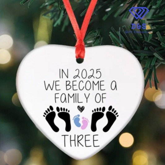 In 2025 We Became A Family Of 3 Tree Ornament