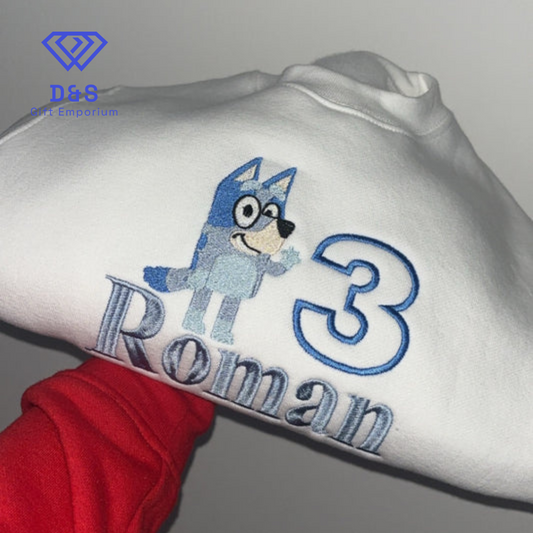 Bluey Embroidered Birthday Jumper