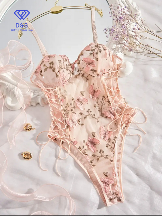 Embroidered Butterfly Bodysuit